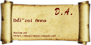 Dézsi Anna névjegykártya