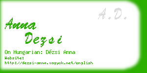 anna dezsi business card
